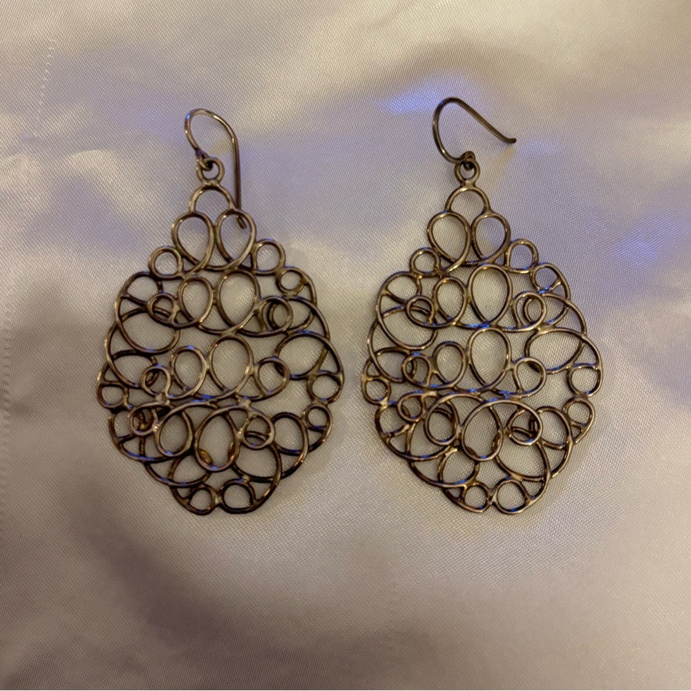 Silpada Designs Sterling Silver Woven Mesh Teardrop Earrings